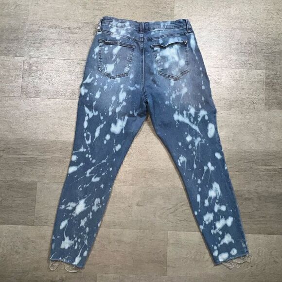 Nanette Lepore Gramercy Skinny Jeans Raw Cut Hemline Bleach Upcycled Women’s 8 - Picture 9 of 9